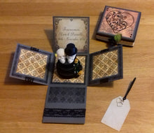 Load image into Gallery viewer, Gothic Exploding Box Card with Skulls & Celebration Cake