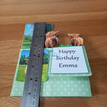 Load image into Gallery viewer, Highland cow pop up box card