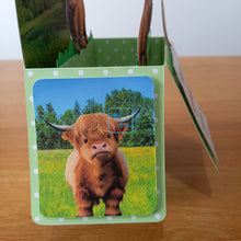 Load image into Gallery viewer, Highland cow pop up box card
