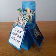 Load image into Gallery viewer, Turtle pop up box card