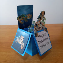 Load image into Gallery viewer, Turtle pop up box card