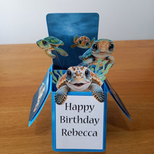 Load image into Gallery viewer, Turtle pop up box card