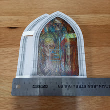 Load image into Gallery viewer, Stained glass window zombie card