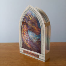 Load image into Gallery viewer, Stained glass window dragon card