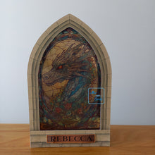 Load image into Gallery viewer, Stained glass window dragon card