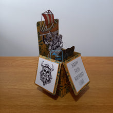 Load image into Gallery viewer, Celtic / Viking ship pop up box card