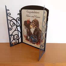 Load image into Gallery viewer, Gothic wedding couple ornate gatefold card