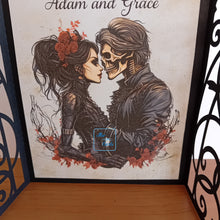 Load image into Gallery viewer, Gothic wedding couple ornate gatefold card