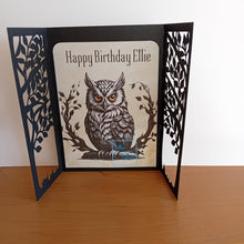 Load image into Gallery viewer, Owl tree gatefold card