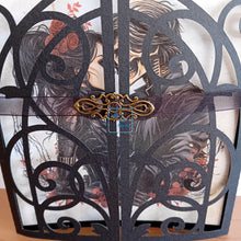 Load image into Gallery viewer, Gothic wedding couple ornate gatefold card
