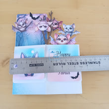 Load image into Gallery viewer, Pastel vampire bat pop up box card