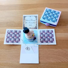 Load image into Gallery viewer, Pastel Goth Exploding Box Card with Skulls & Celebration Cake