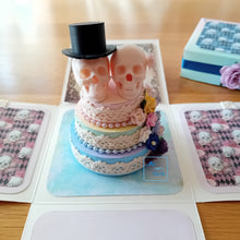 Load image into Gallery viewer, Pastel Goth Exploding Box Card with Skulls & Celebration Cake