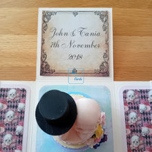 Load image into Gallery viewer, Pastel Goth Exploding Box Card with Skulls & Celebration Cake