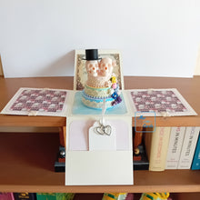 Load image into Gallery viewer, Pastel Goth Exploding Box Card with Skulls & Celebration Cake