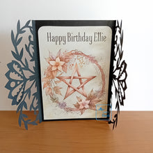 Load image into Gallery viewer, Floral pentacle ornate gatefold card