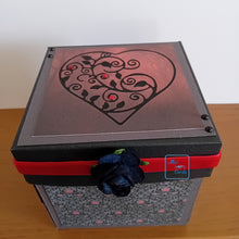 Load image into Gallery viewer, Gothic Rose Exploding Box Card with Celebration Cake