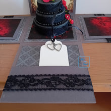 Load image into Gallery viewer, Gothic Rose Exploding Box Card with Celebration Cake