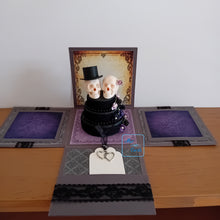 Load image into Gallery viewer, Gothic Exploding Box Card with Skulls & Celebration Cake
