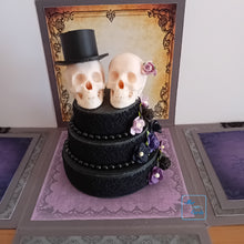 Load image into Gallery viewer, Gothic Exploding Box Card with Skulls & Celebration Cake