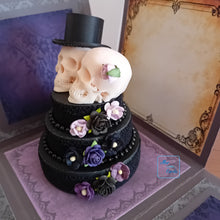 Load image into Gallery viewer, Gothic Exploding Box Card with Skulls & Celebration Cake