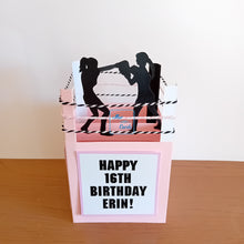 Load image into Gallery viewer, Boxing ring with female boxers pop up box card