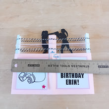 Load image into Gallery viewer, Boxing ring with female boxers pop up box card