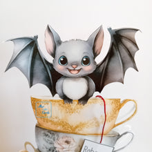 Load image into Gallery viewer, Bat tea pop out card