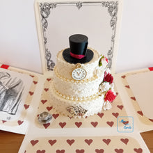 Load image into Gallery viewer, Alice in Wonderland celebration cake exploding box card