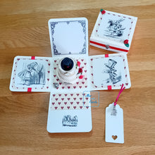 Load image into Gallery viewer, Alice in Wonderland celebration cake exploding box card