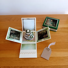 Load image into Gallery viewer, Woodland themed celebration cake exploding box card