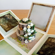 Load image into Gallery viewer, Woodland themed celebration cake exploding box card
