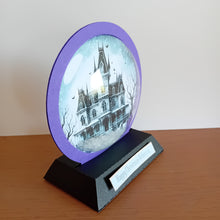 Load image into Gallery viewer, Gothic house snowglobe card