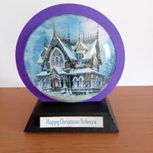 Load image into Gallery viewer, Gothic house snowglobe card