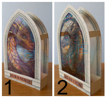 Load image into Gallery viewer, Stained glass window dragon card