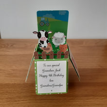 Load image into Gallery viewer, Farm animal pop up box card