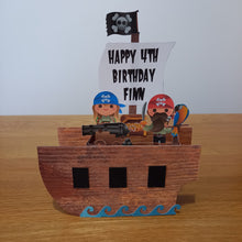 Load image into Gallery viewer, Pirate ship pop up box card