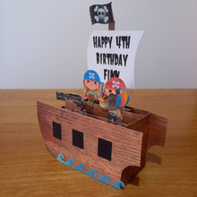 Load image into Gallery viewer, Pirate ship pop up box card