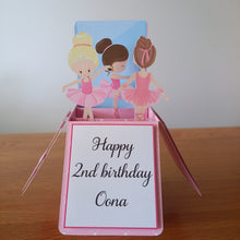 Load image into Gallery viewer, Ballerina pop up box card