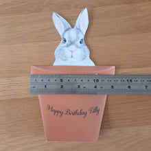 Load image into Gallery viewer, Rabbit bunny in a flower pot pop out card