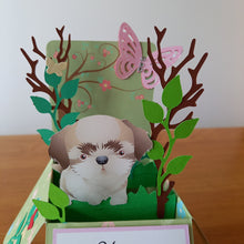 Load image into Gallery viewer, Shih Tzu puppy dog pop up box card