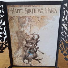 Load image into Gallery viewer, Forest creature with pipes tree gatefold card