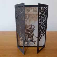 Load image into Gallery viewer, Forest creature with pipes tree gatefold card