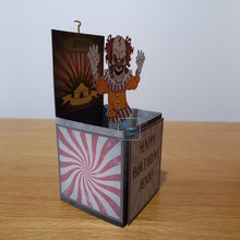 Load image into Gallery viewer, Jack in the box horror clown card