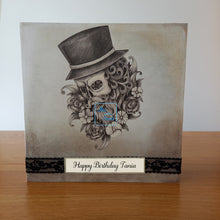 Load image into Gallery viewer, Male hipster style skull card