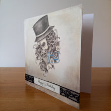 Load image into Gallery viewer, Male hipster style skull card