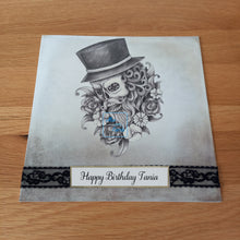 Load image into Gallery viewer, Male hipster style skull card