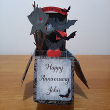 Load image into Gallery viewer, Vampire bat with anatomical OR cute hearts pop up box card