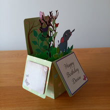 Load image into Gallery viewer, Elephant & butterfly pop up box card