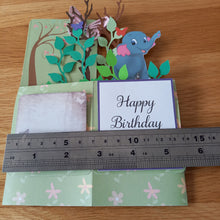 Load image into Gallery viewer, Elephant & butterfly pop up box card